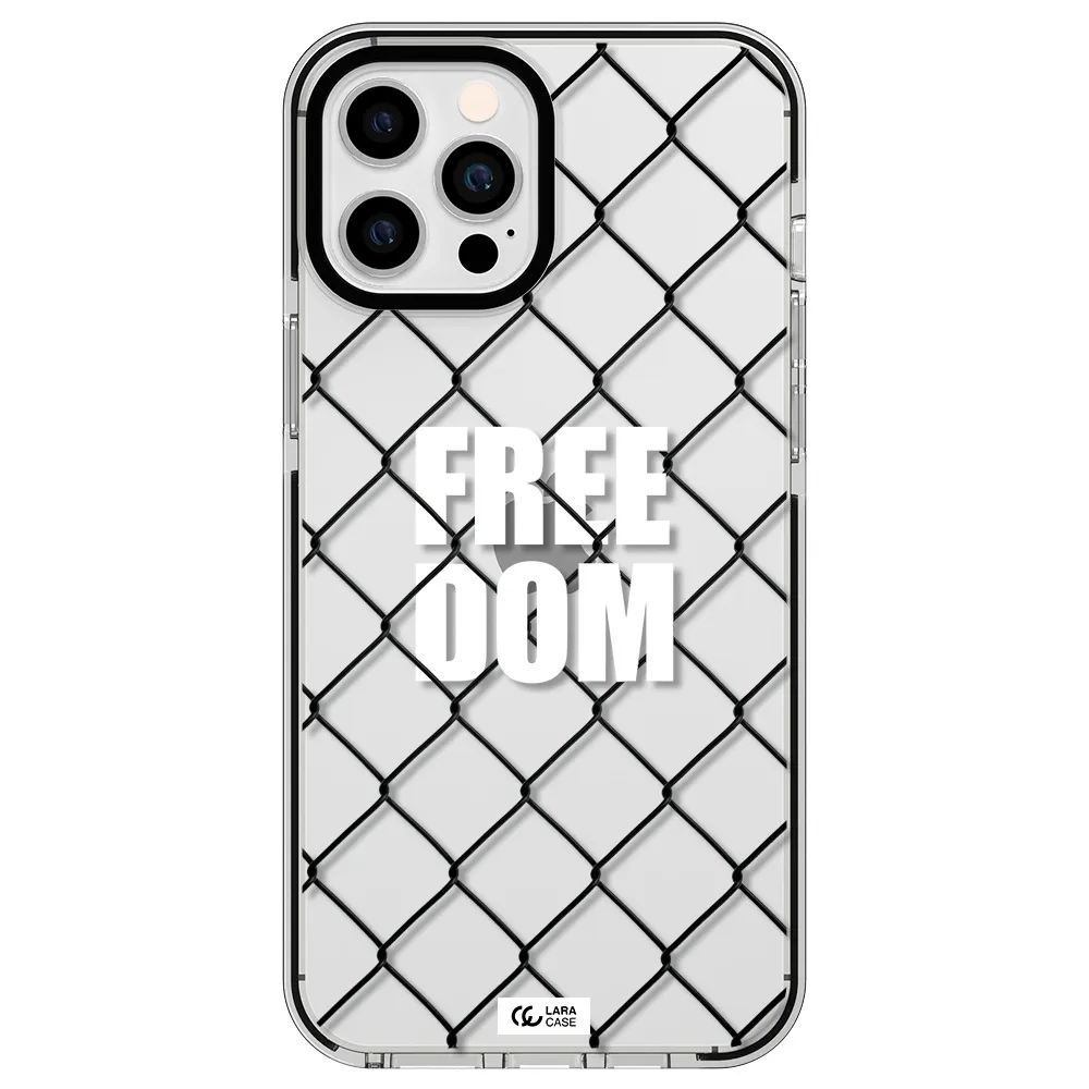 a close-up of a chain link fence Apple iPhone 12 pro max impact black border Case
