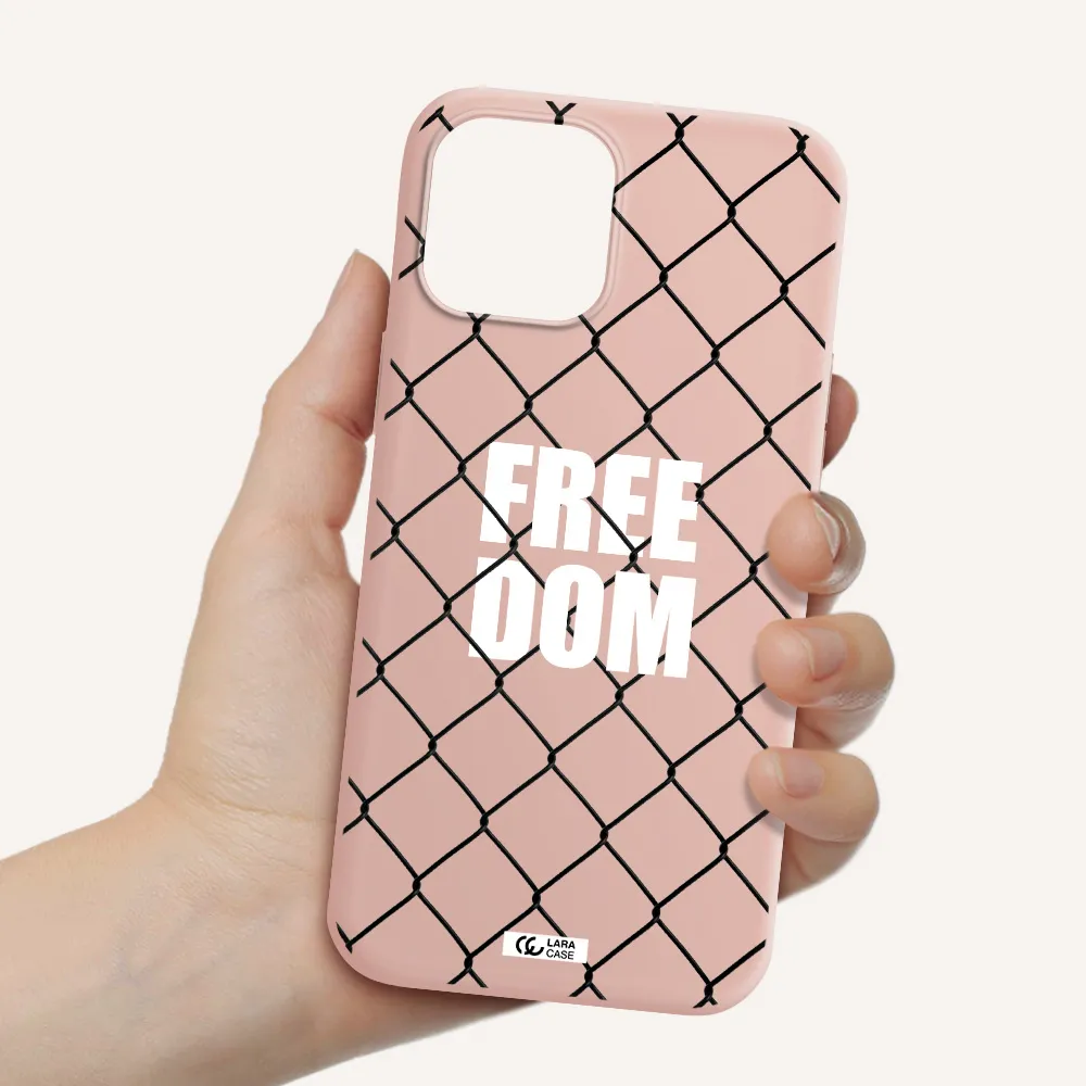 a close-up of a chain link fence Apple iPhone 12 pro Silicone pastel pink Case