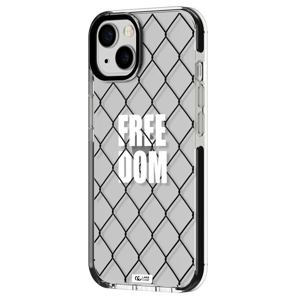 a close-up of a chain link fence Apple iPhone 13 impact black border Case