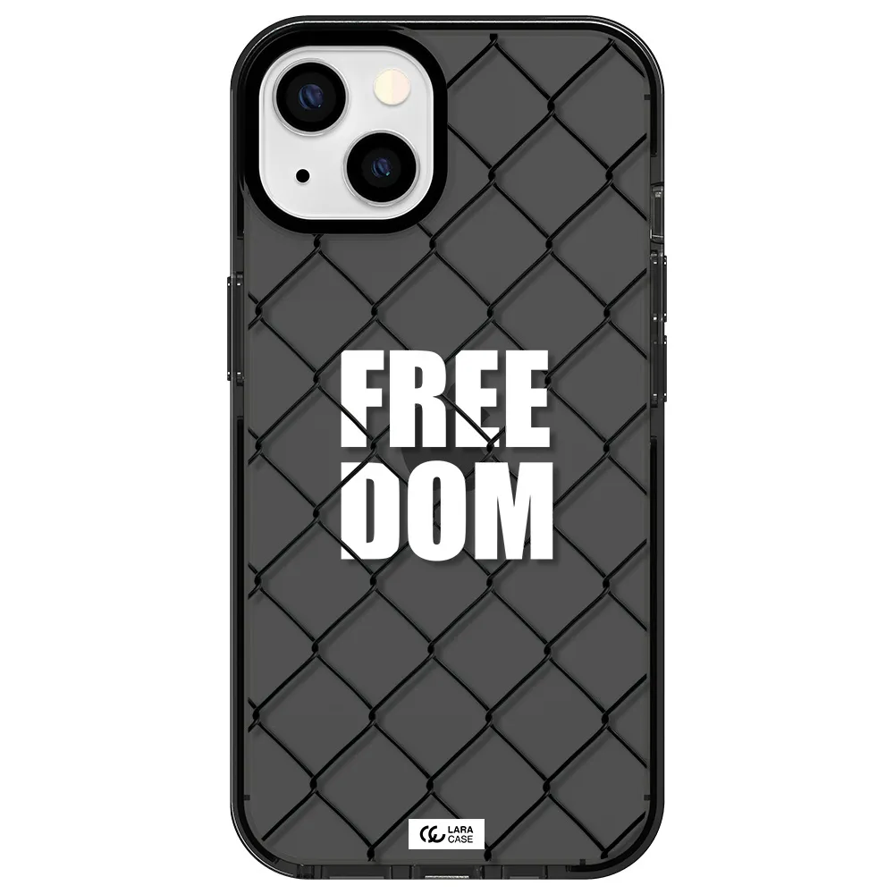 a close-up of a chain link fence Apple iPhone 13 impact Smoke Black Case