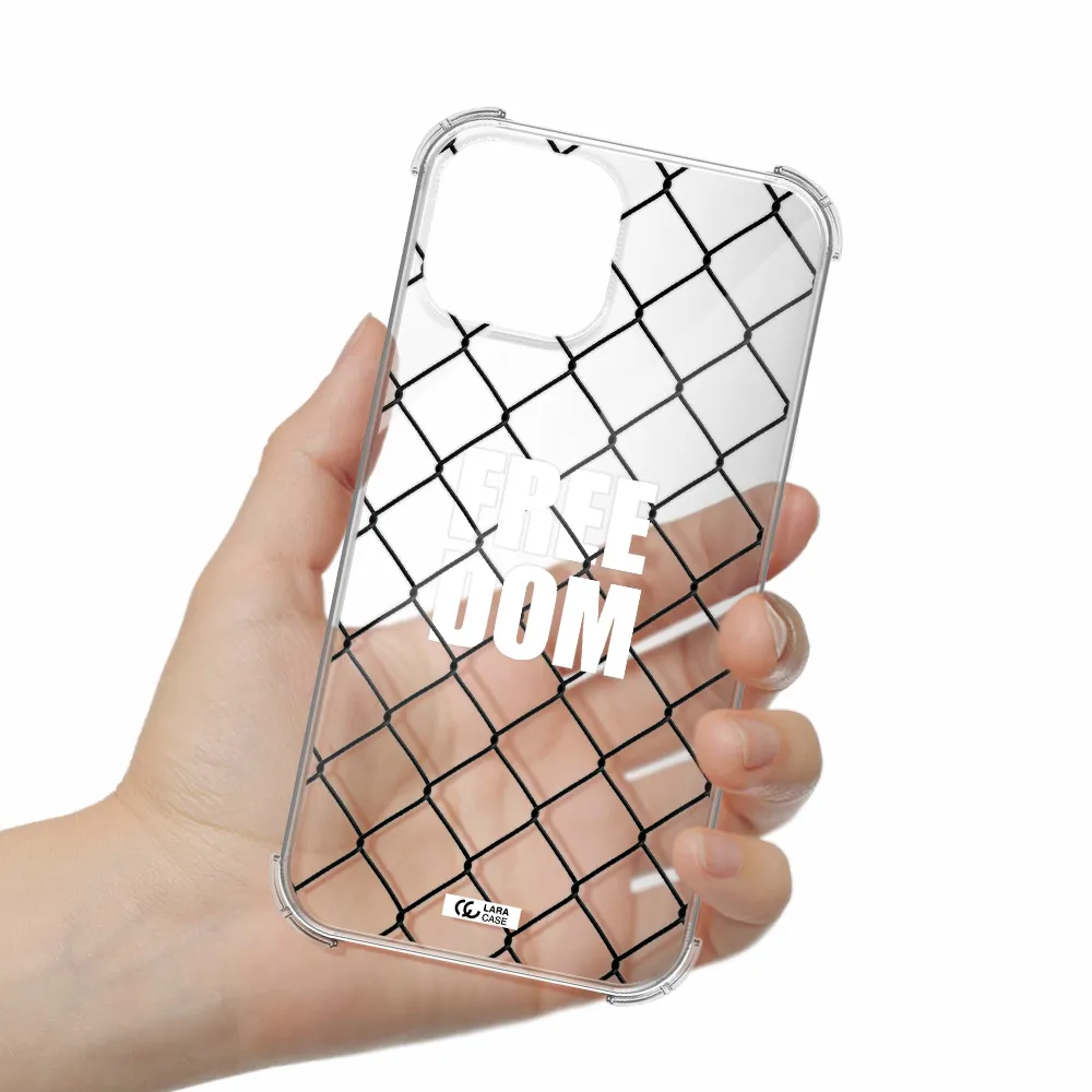 a close-up of a chain link fence Apple iPhone 13 mini Clear PC Case
