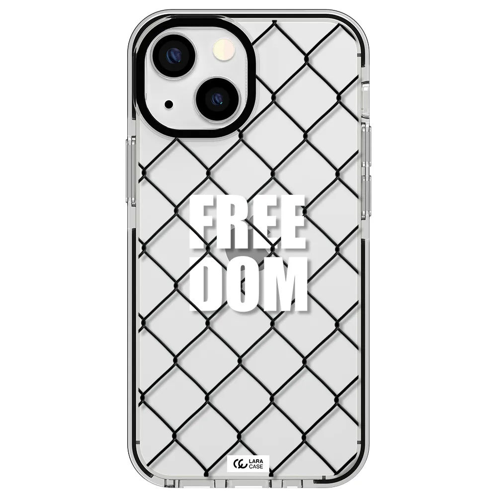 a close-up of a chain link fence Apple iPhone 13 mini impact black border Case
