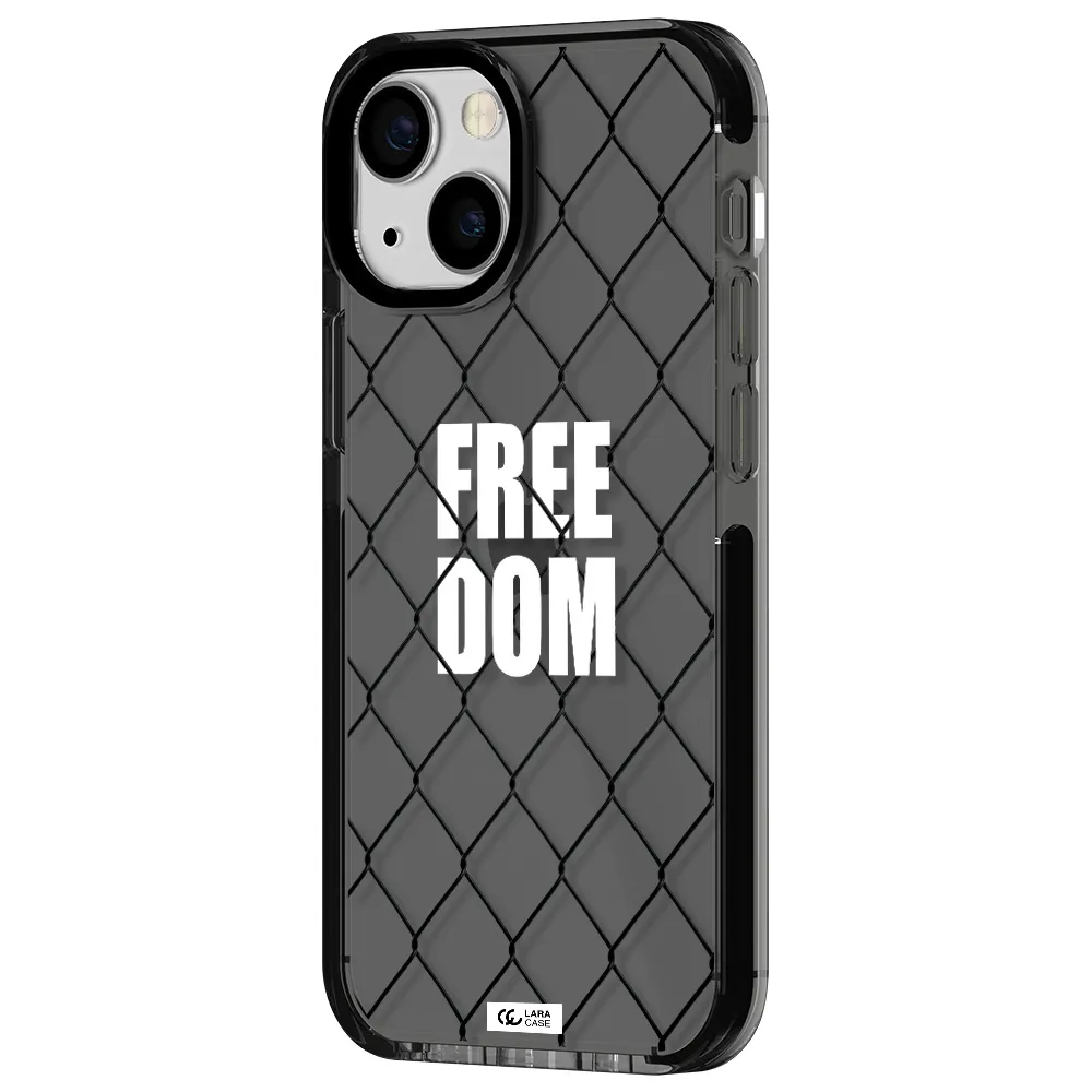 a close-up of a chain link fence Apple iPhone 13 mini impact Smoke Black Case