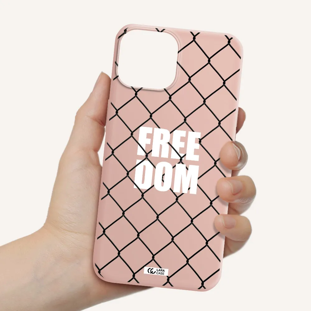 a close-up of a chain link fence Apple iPhone 13 mini Silicone pastel pink Case