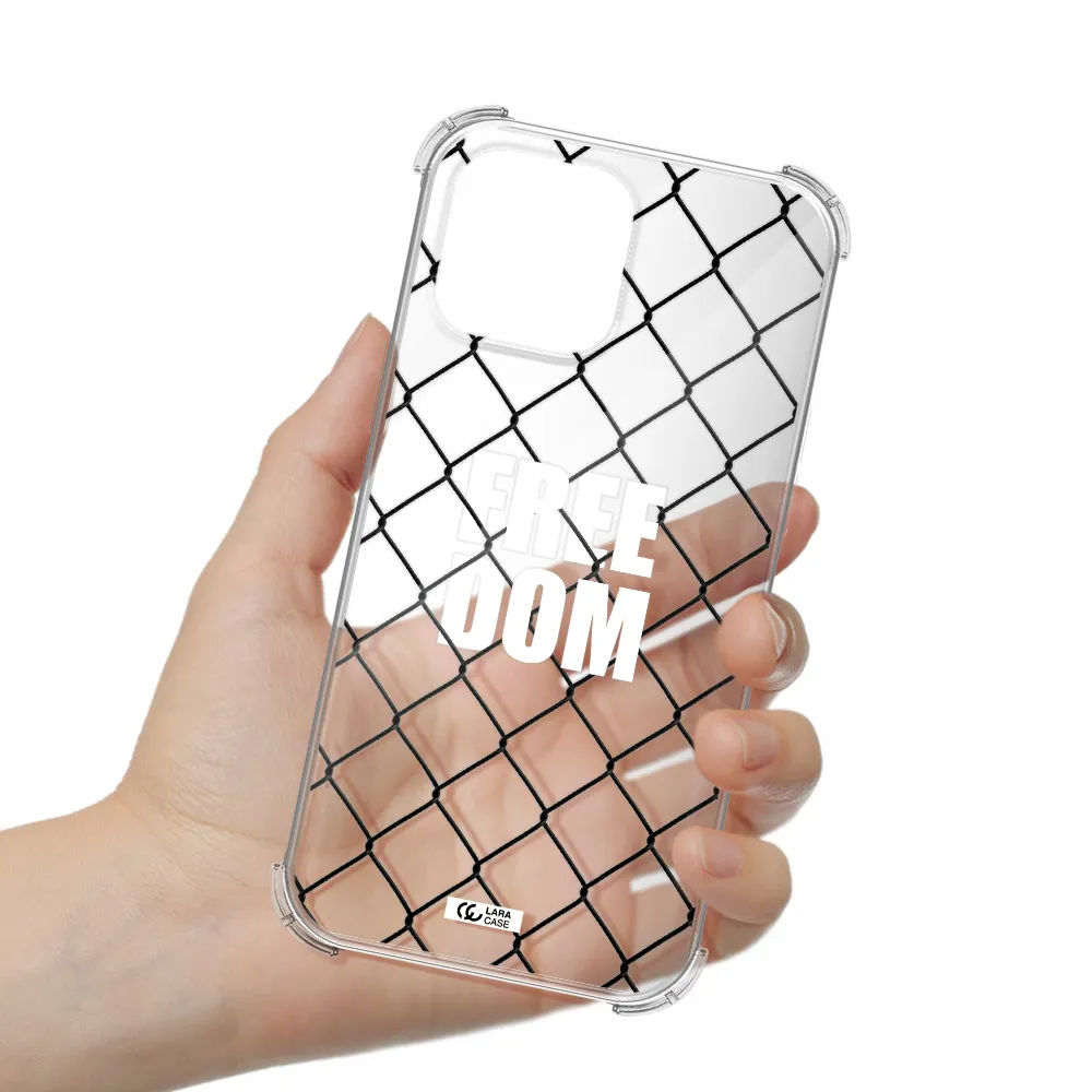 a close-up of a chain link fence Apple iPhone 13 Pro Max Clear PC Case