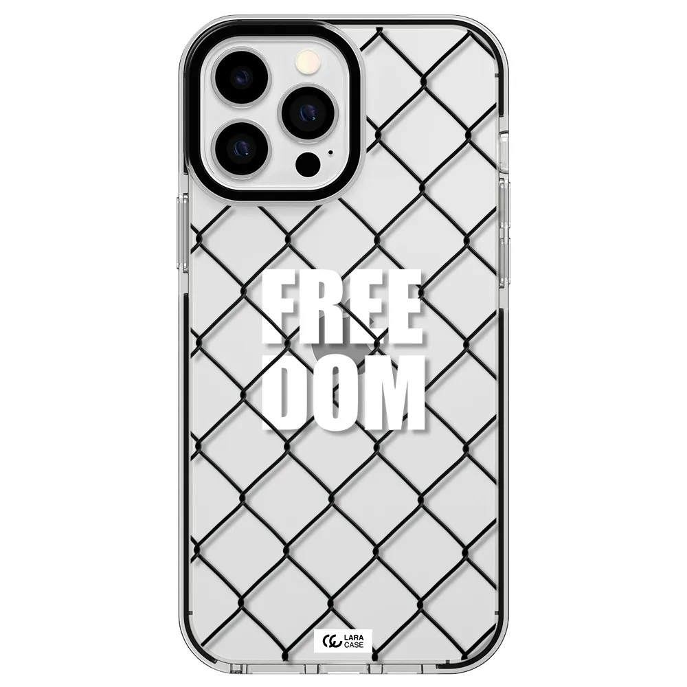 a close-up of a chain link fence Apple iPhone 13 Pro Max impact black border Case