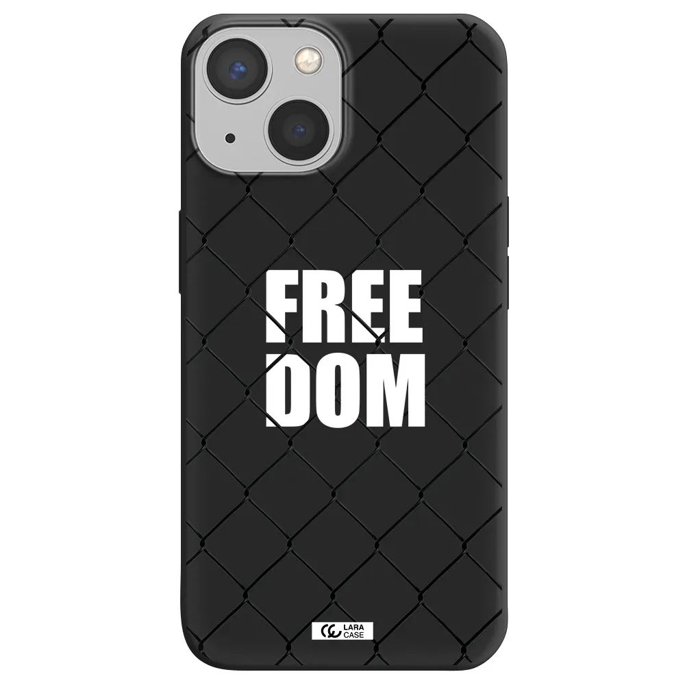 a close-up of a chain link fence Apple iPhone 13 Silicone black Case