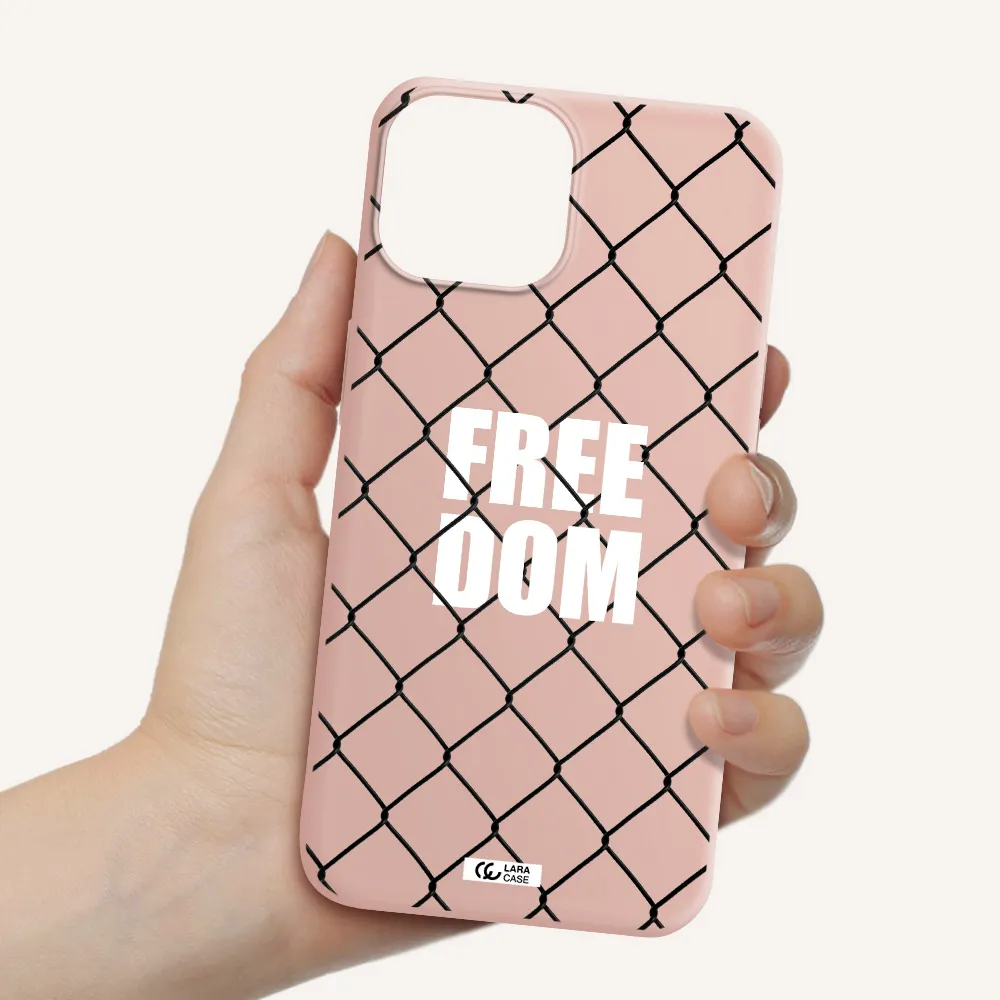 a close-up of a chain link fence Apple iPhone 13 Silicone pastel pink Case