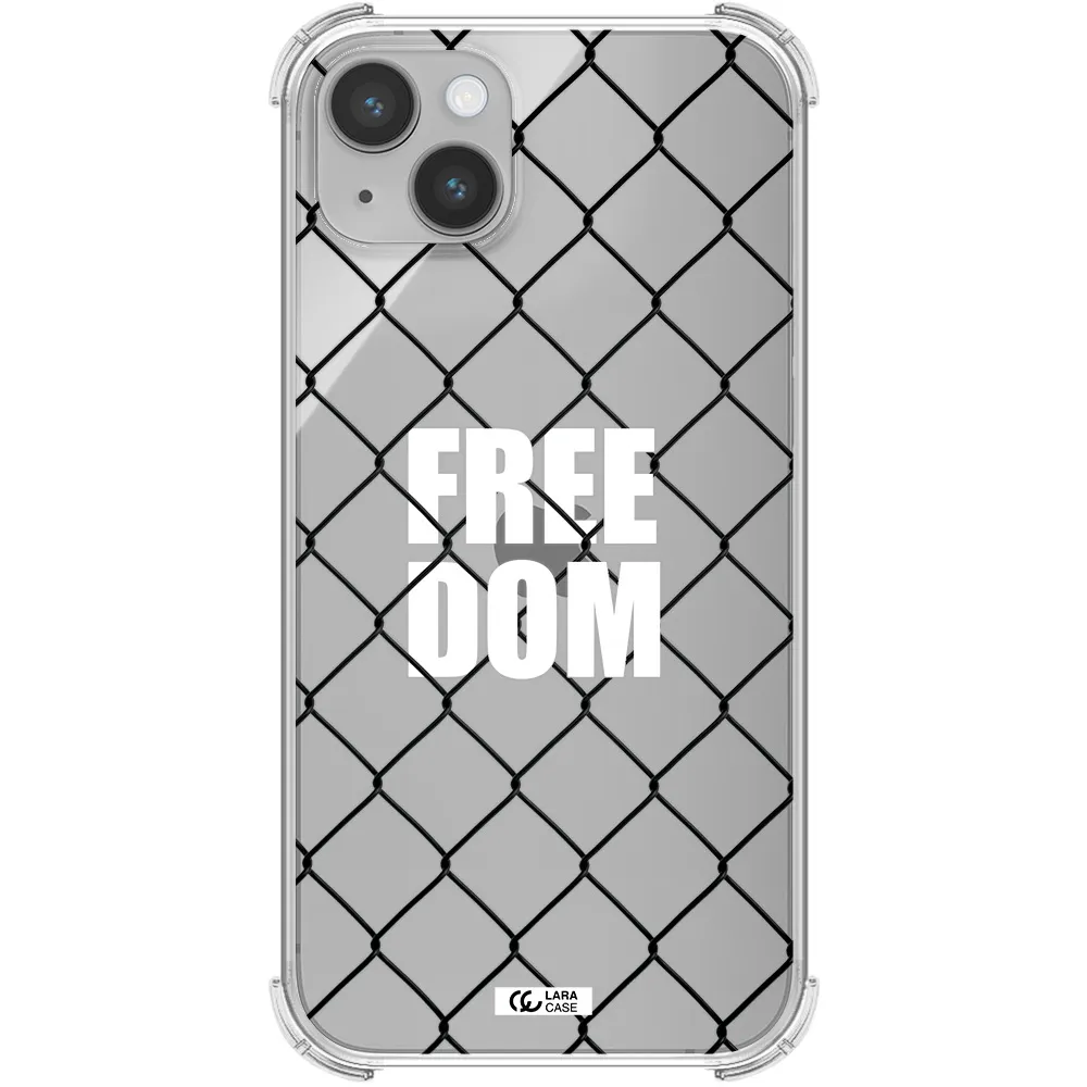 a close-up of a chain link fence Apple iPhone 14 Clear PC Case