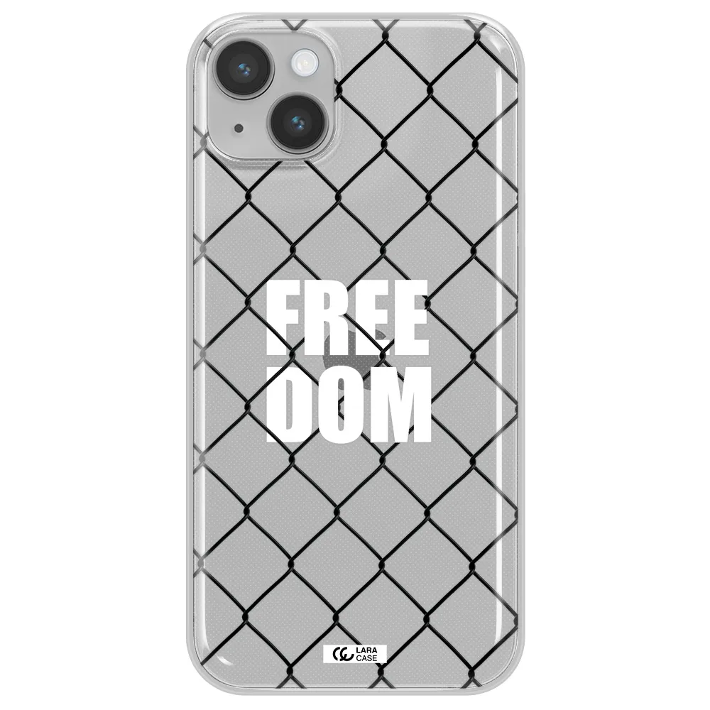 a close-up of a chain link fence Apple iPhone 14 Clear TPU Case