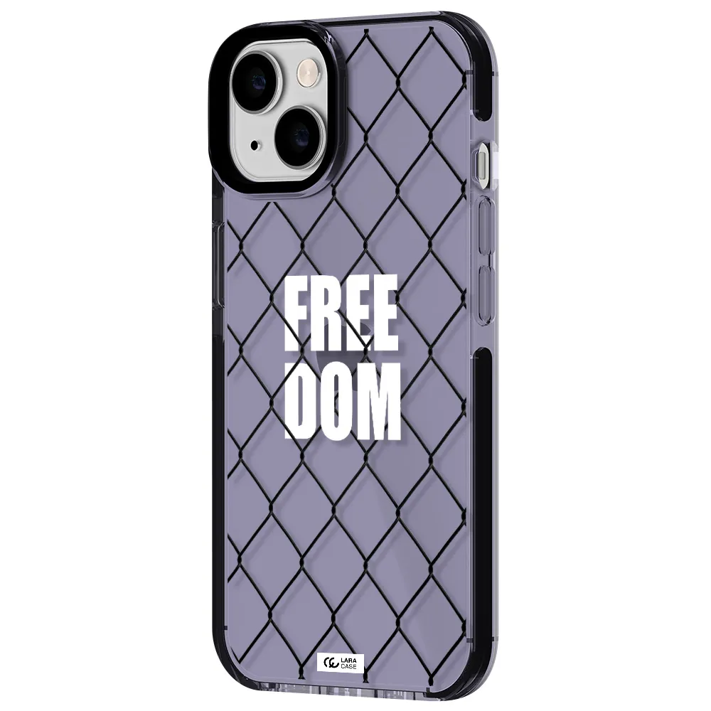 a close-up of a chain link fence Apple iPhone 14 impact Lilac Case