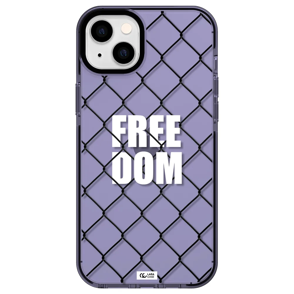 a close-up of a chain link fence Apple iPhone 14 plus impact Lilac Case