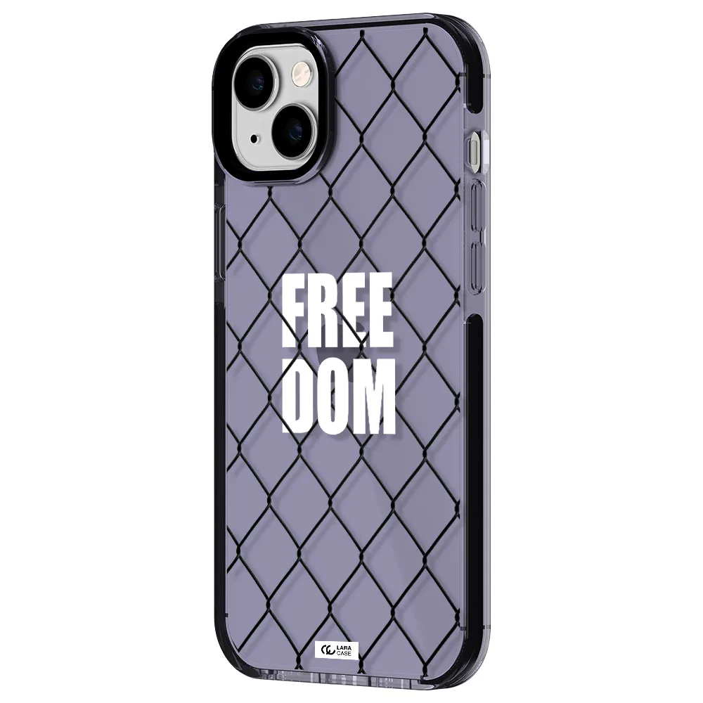a close-up of a chain link fence Apple iPhone 14 plus impact Lilac Case