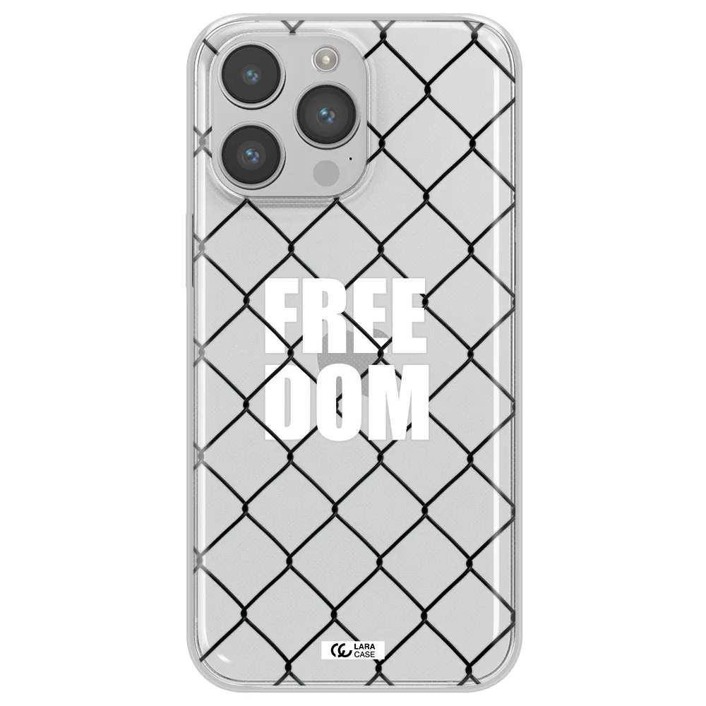 a close-up of a chain link fence Apple iPhone 14 pro Clear TPU Case