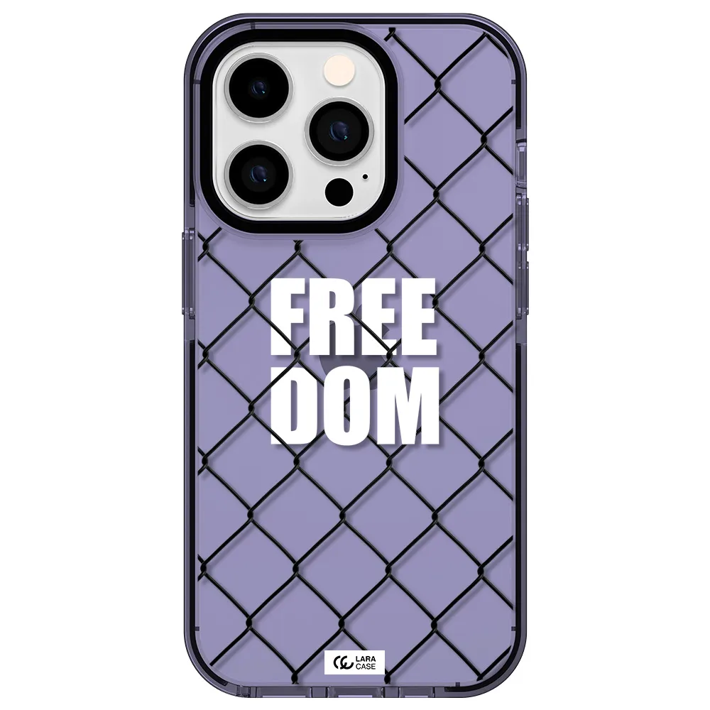 a close-up of a chain link fence Apple iPhone 14 pro impact Lilac Case
