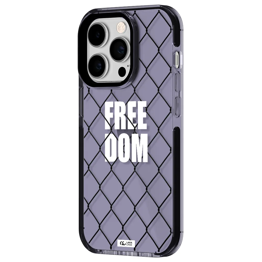 a close-up of a chain link fence Apple iPhone 14 pro impact Lilac Case