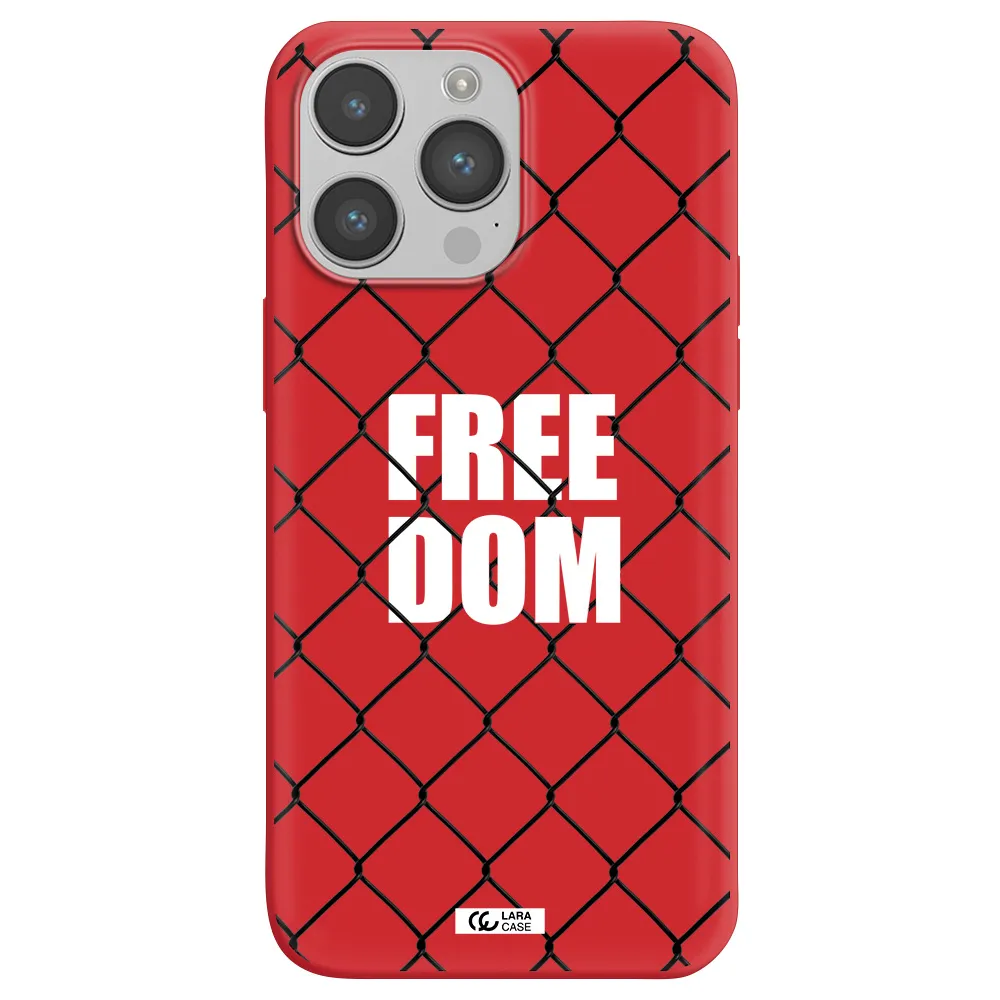 a close-up of a chain link fence Apple iPhone 14 pro Silicone Imperial Red Case