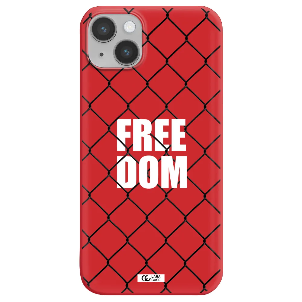 a close-up of a chain link fence Apple iPhone 14 Silicone Imperial Red Case