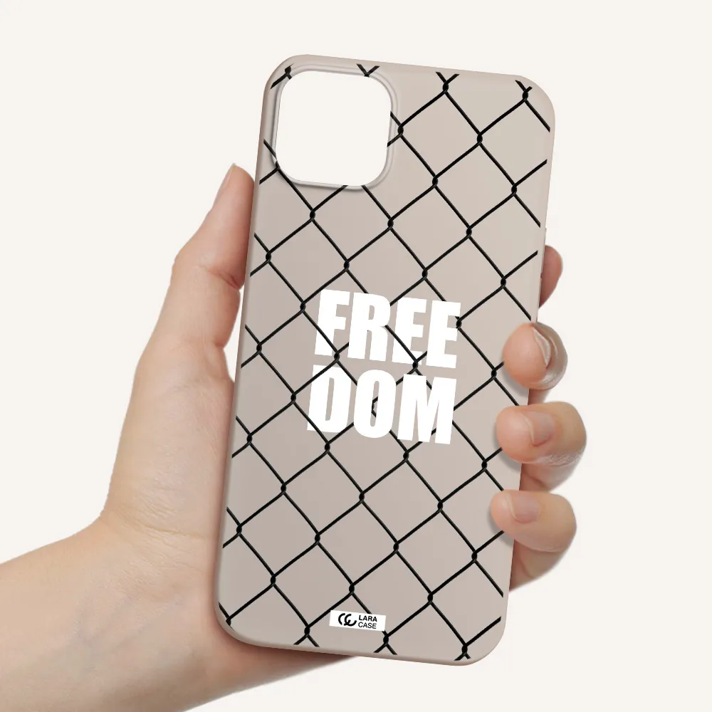 a close-up of a chain link fence Apple iPhone 14 Silicone Stone Case