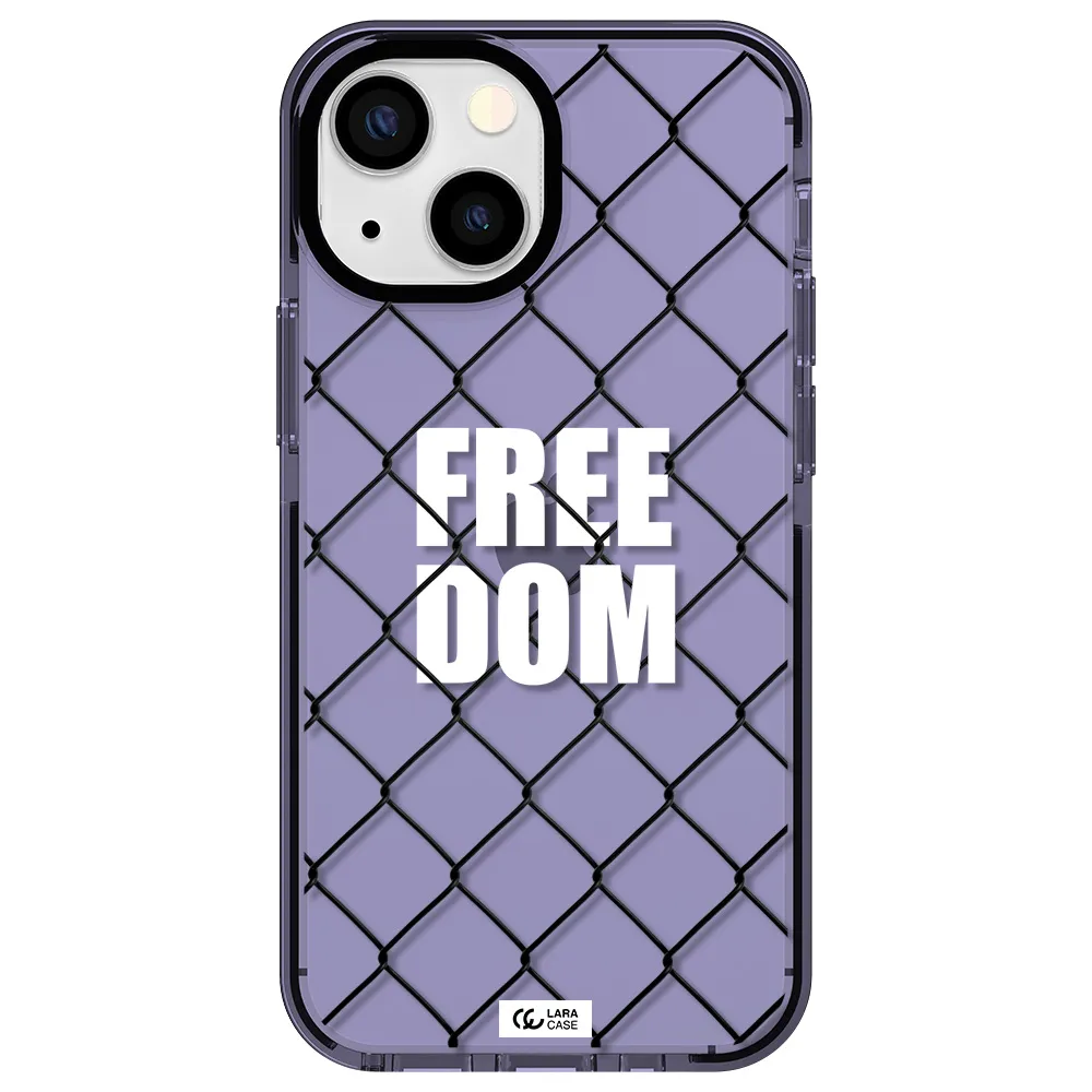 a close-up of a chain link fence Apple iPhone 15 impact Lilac Case