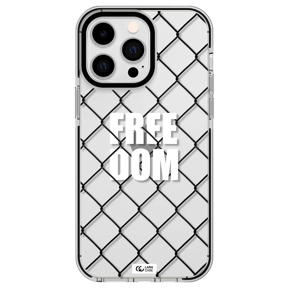 a close-up of a chain link fence Apple iPhone 15 Pro Max impact black border Case
