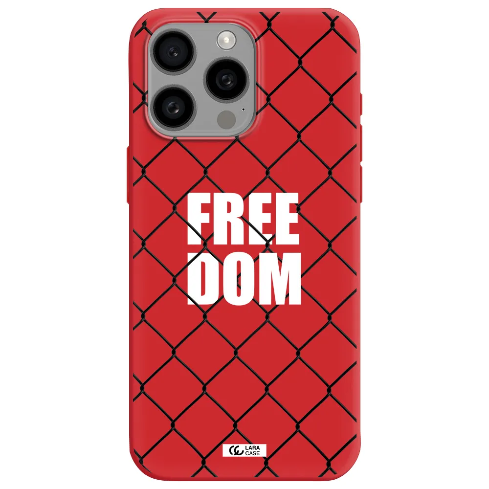A Close-Up Of A Chain Link Fence Apple Iphone 15 Pro Max Silicone Imperial Red Case