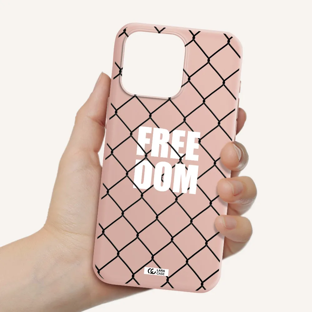 a close-up of a chain link fence Apple Iphone 15 Pro max Silicone pastel pink Case