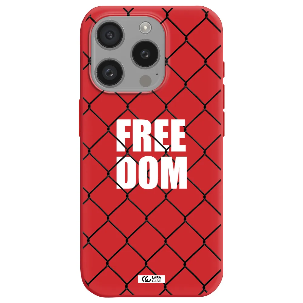 A Close-Up Of A Chain Link Fence Apple Iphone 15 Pro Silicone Imperial Red Case