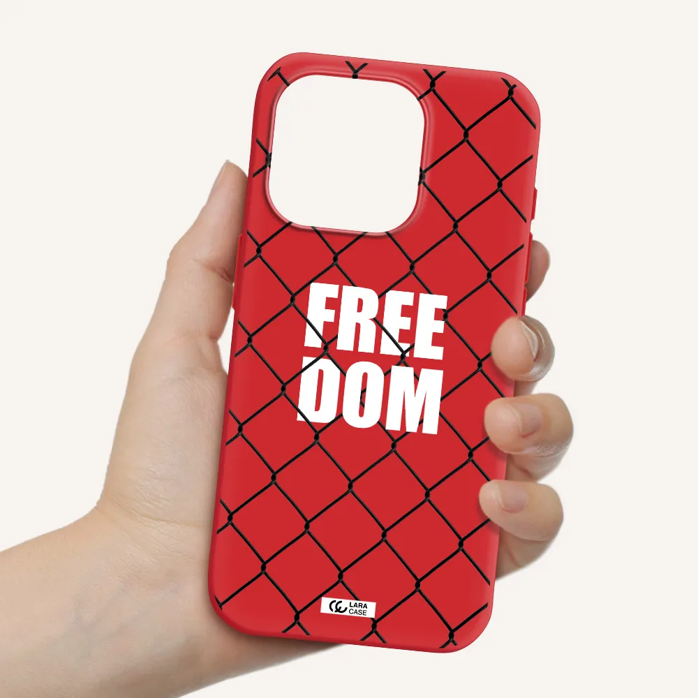 A Close-Up Of A Chain Link Fence Apple Iphone 15 Pro Silicone Imperial Red Case