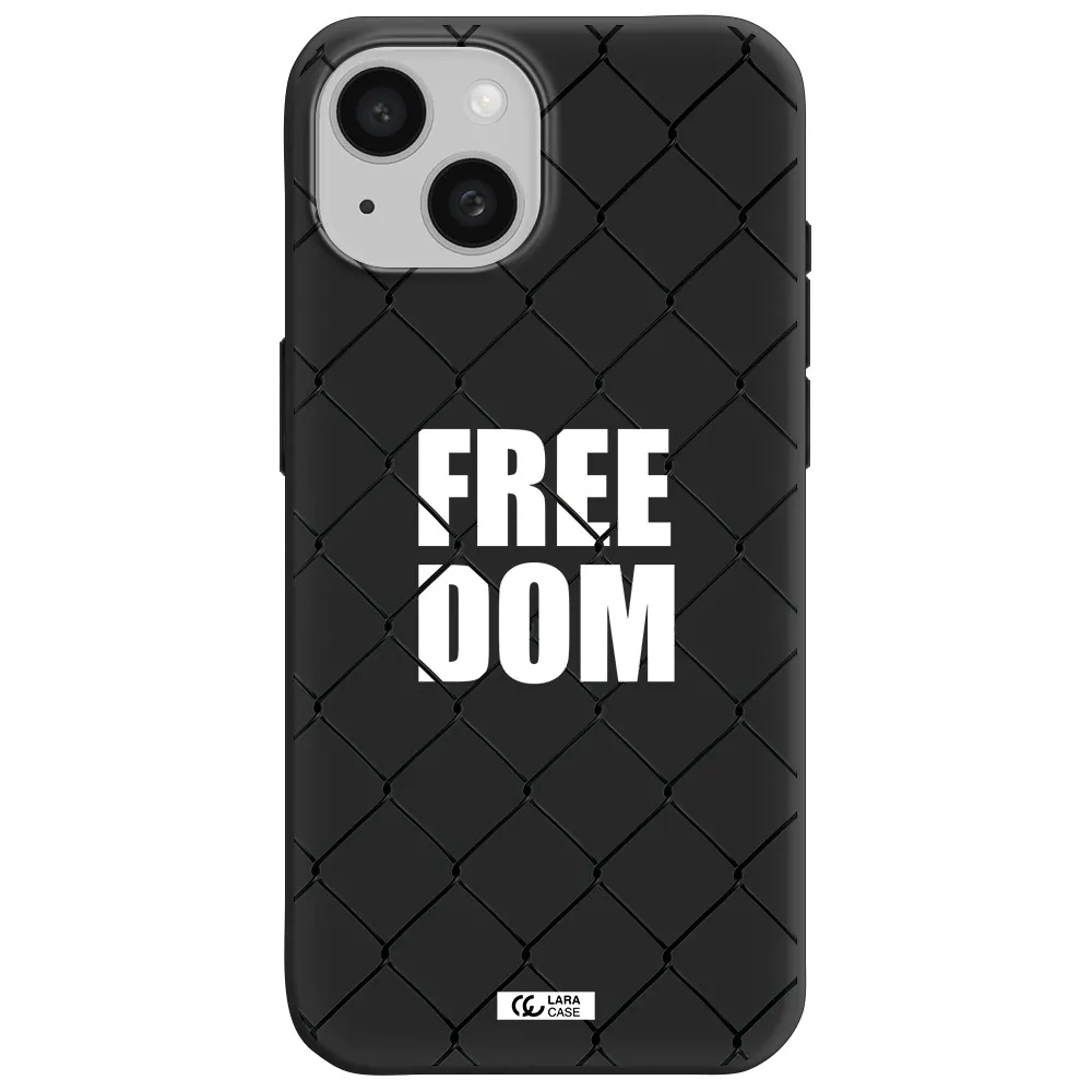 a close-up of a chain link fence Apple iPhone 15 Silicone black Case