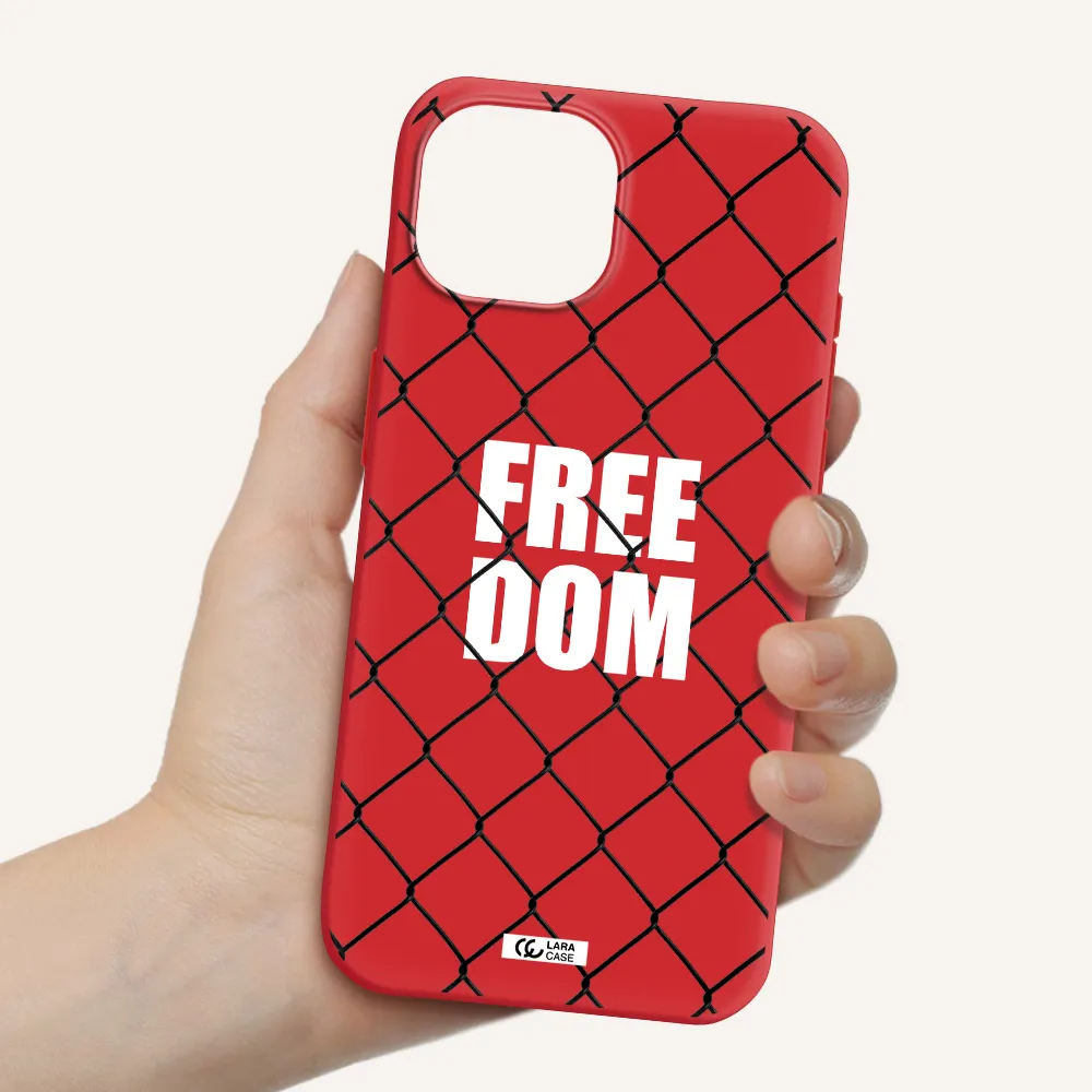 A Close-Up Of A Chain Link Fence Apple Iphone 15 Silicone Imperial Red Case