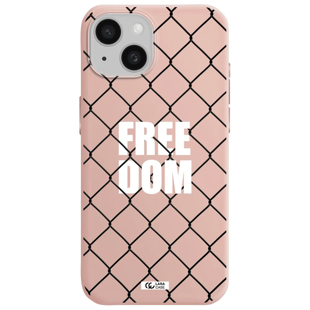 A Close-Up Of A Chain Link Fence Apple Iphone 15 Silicone Pastel Pink Case