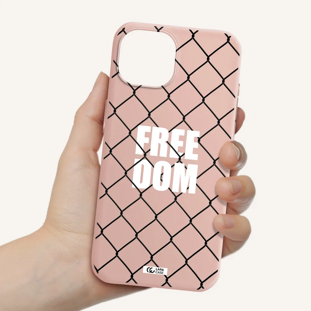 A Close-Up Of A Chain Link Fence Apple Iphone 15 Silicone Pastel Pink Case