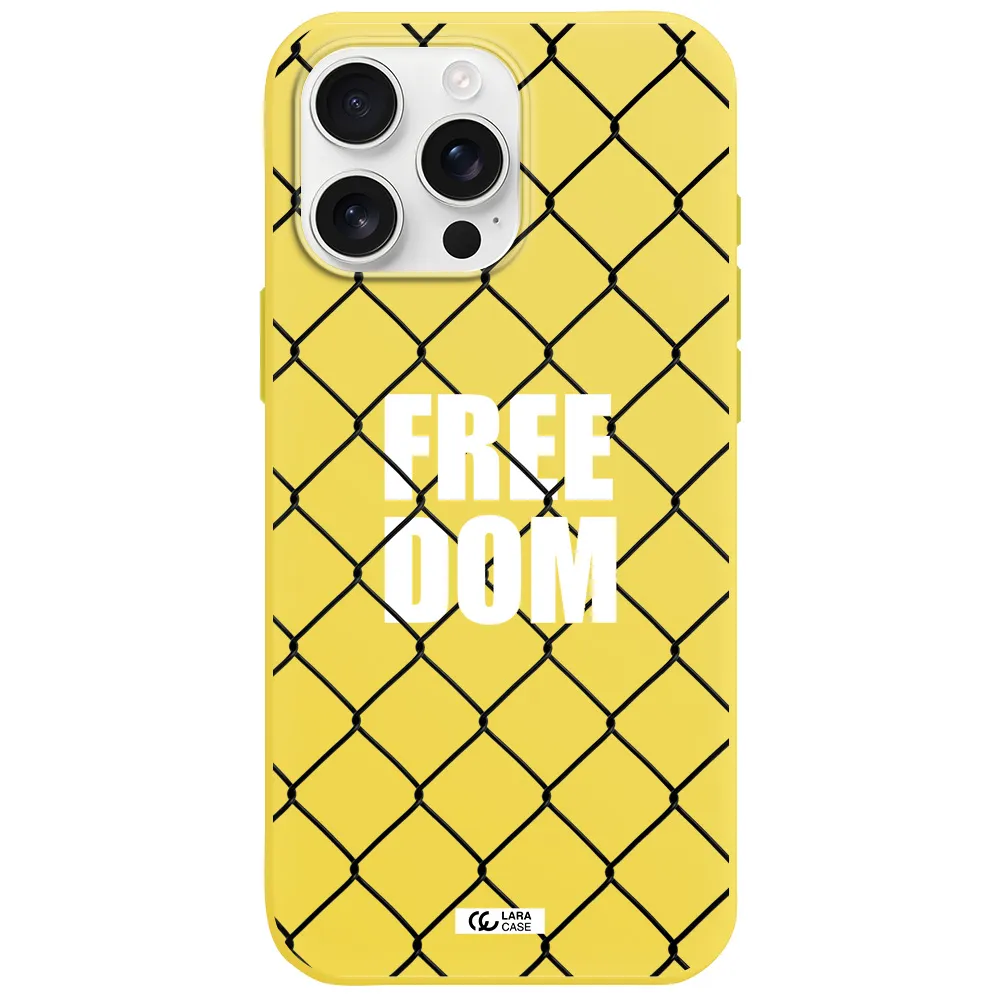 A Close-Up Of A Chain Link Fence Apple Iphone 16 Pro Max Silicone Canary Yellow Case