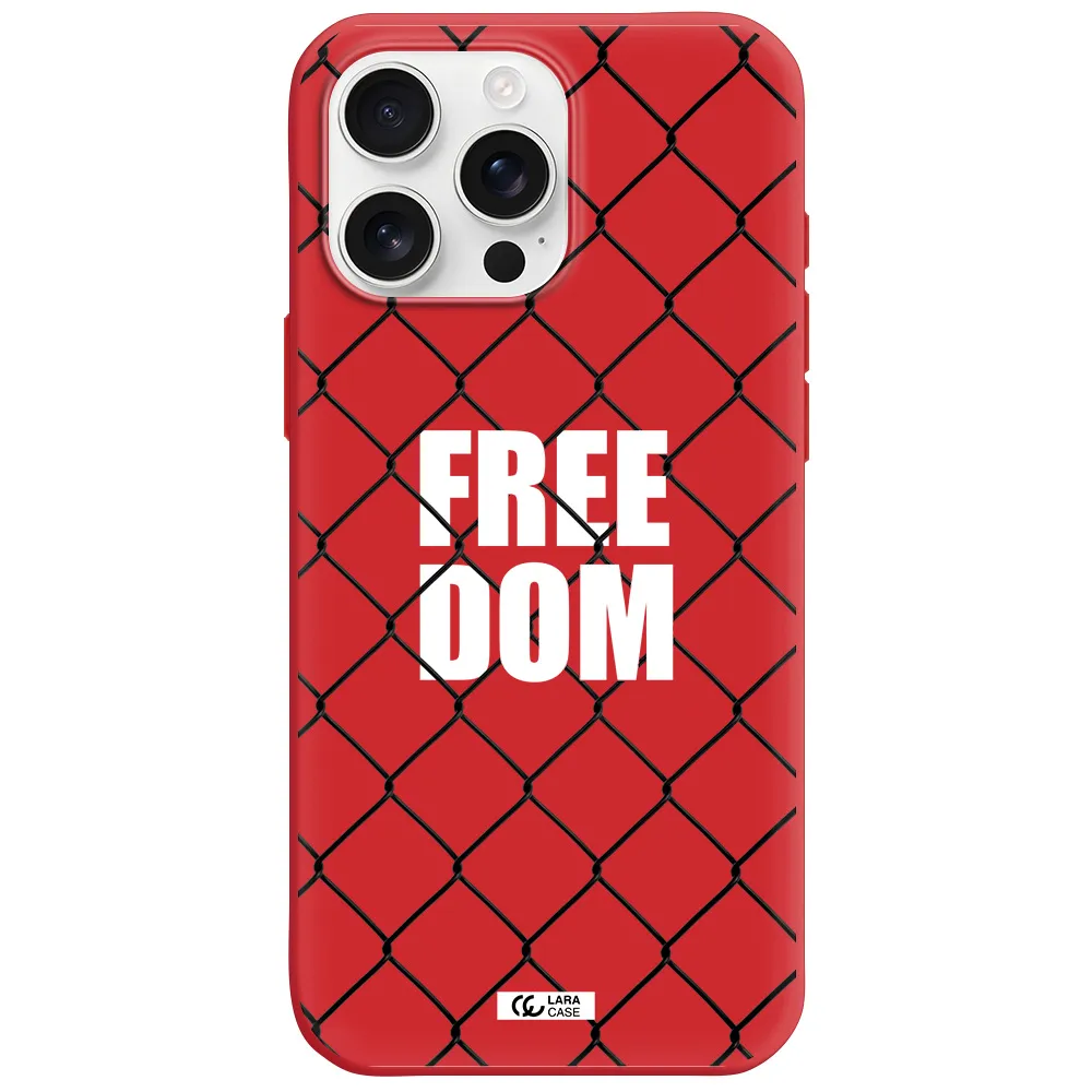 A Close-Up Of A Chain Link Fence Apple Iphone 16 Pro Max Silicone Imperial Red Case