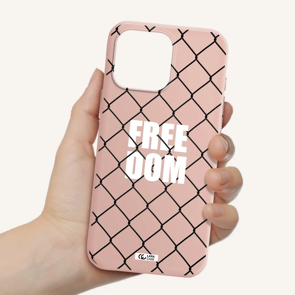 A Close-Up Of A Chain Link Fence Apple Iphone 16 Pro Max Silicone Pastel Pink Case