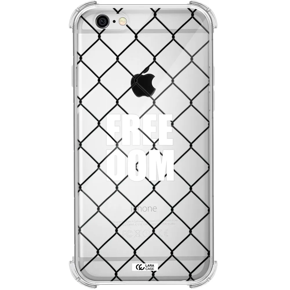 a close-up of a chain link fence Apple iPhone 6 Clear PC Case