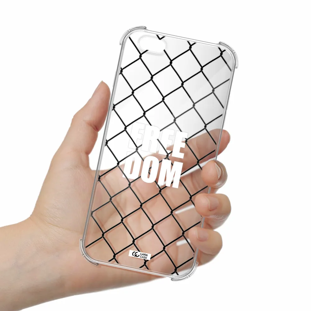 a close-up of a chain link fence Apple iPhone 6 plus Clear PC Case