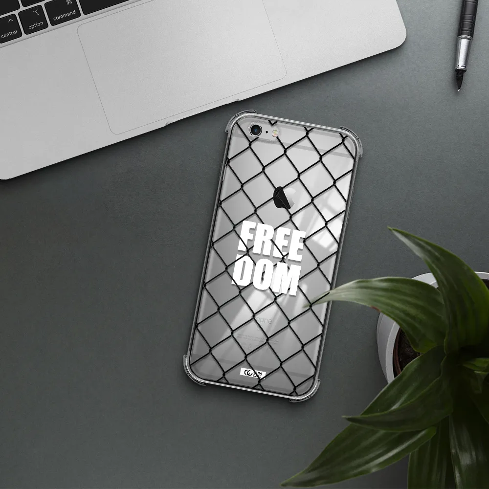 a close-up of a chain link fence Apple iPhone 6 plus Clear PC Case