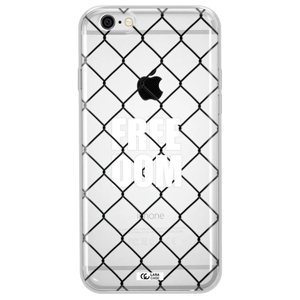 a close-up of a chain link fence Apple iPhone 6 plus Clear TPU Case