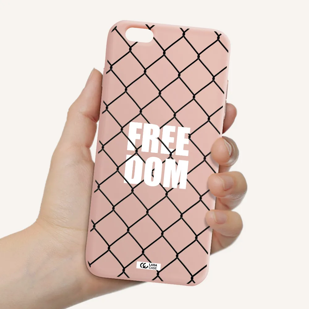 a close-up of a chain link fence Apple iPhone 6 plus Silicone pastel pink Case