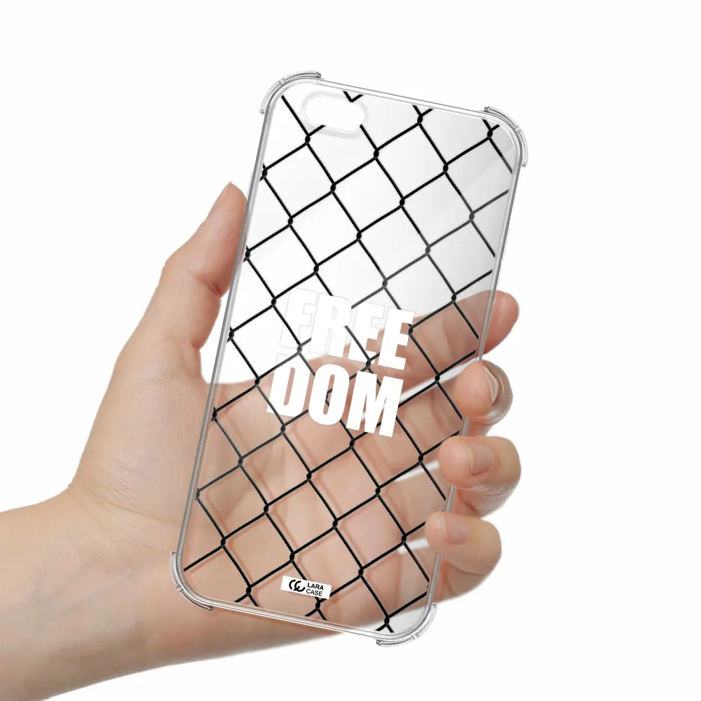 a close-up of a chain link fence Apple iPhone 6 s plus Clear PC Case