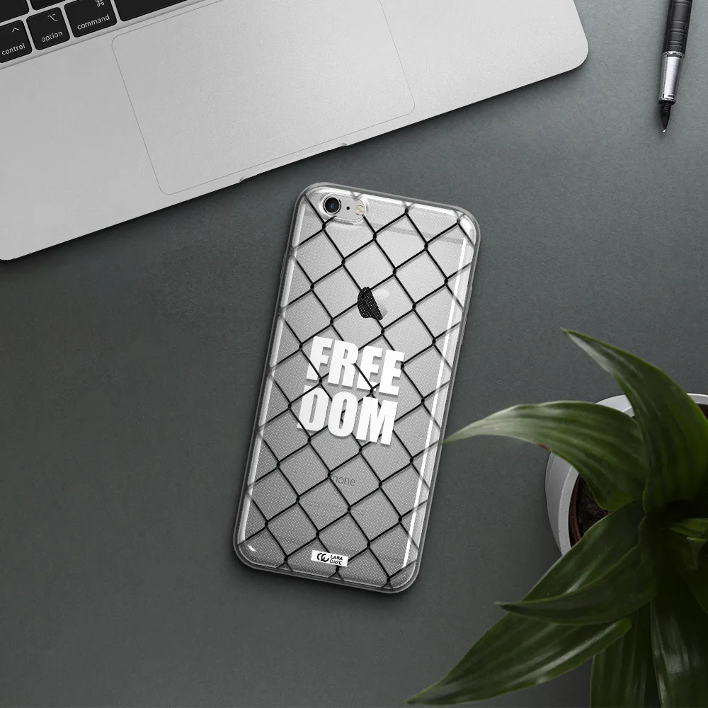 a close-up of a chain link fence Apple iPhone 6 s plus Clear TPU Case