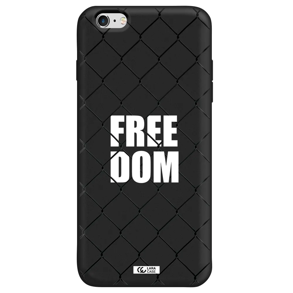 a close-up of a chain link fence Apple iPhone 6 s plus Silicone black Case