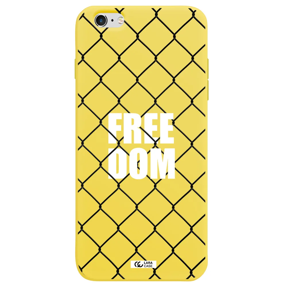 a close-up of a chain link fence Apple iPhone 6 s plus Silicone canary yellow Case