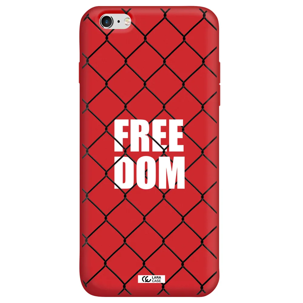 a close-up of a chain link fence Apple iPhone 6 s plus Silicone Imperial Red Case