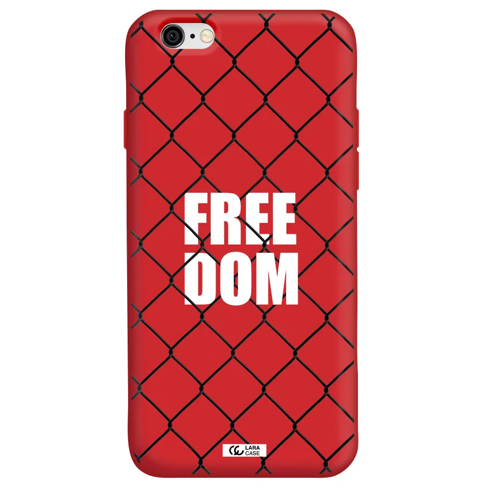 a close-up of a chain link fence Apple iPhone 6 Silicone Imperial Red Case