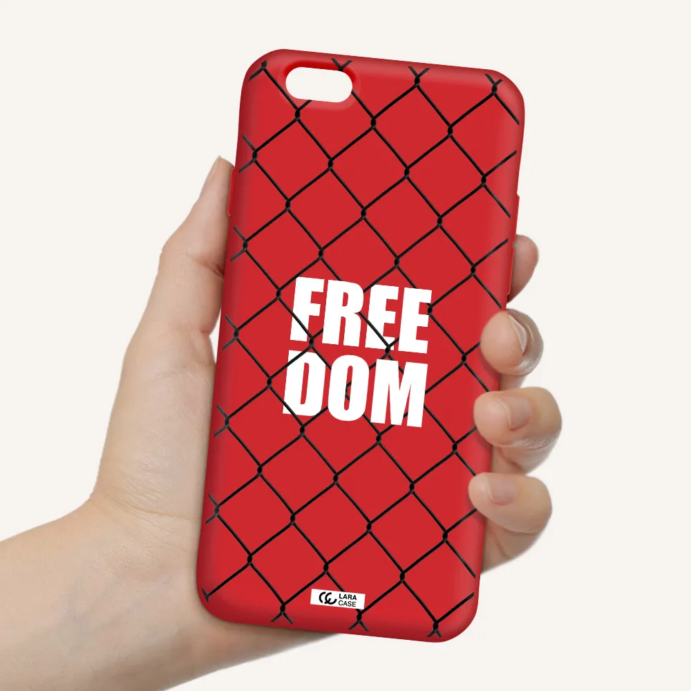 a close-up of a chain link fence Apple iPhone 6 Silicone Imperial Red Case