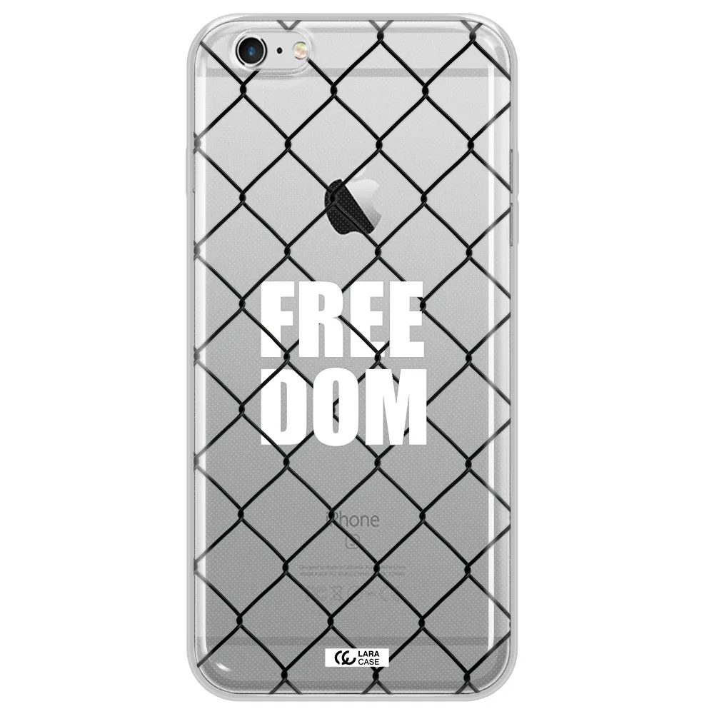 a close-up of a chain link fence Apple iPhone 6S Clear TPU Case