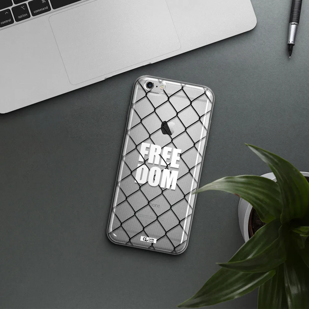 a close-up of a chain link fence Apple iPhone 6S Clear TPU Case